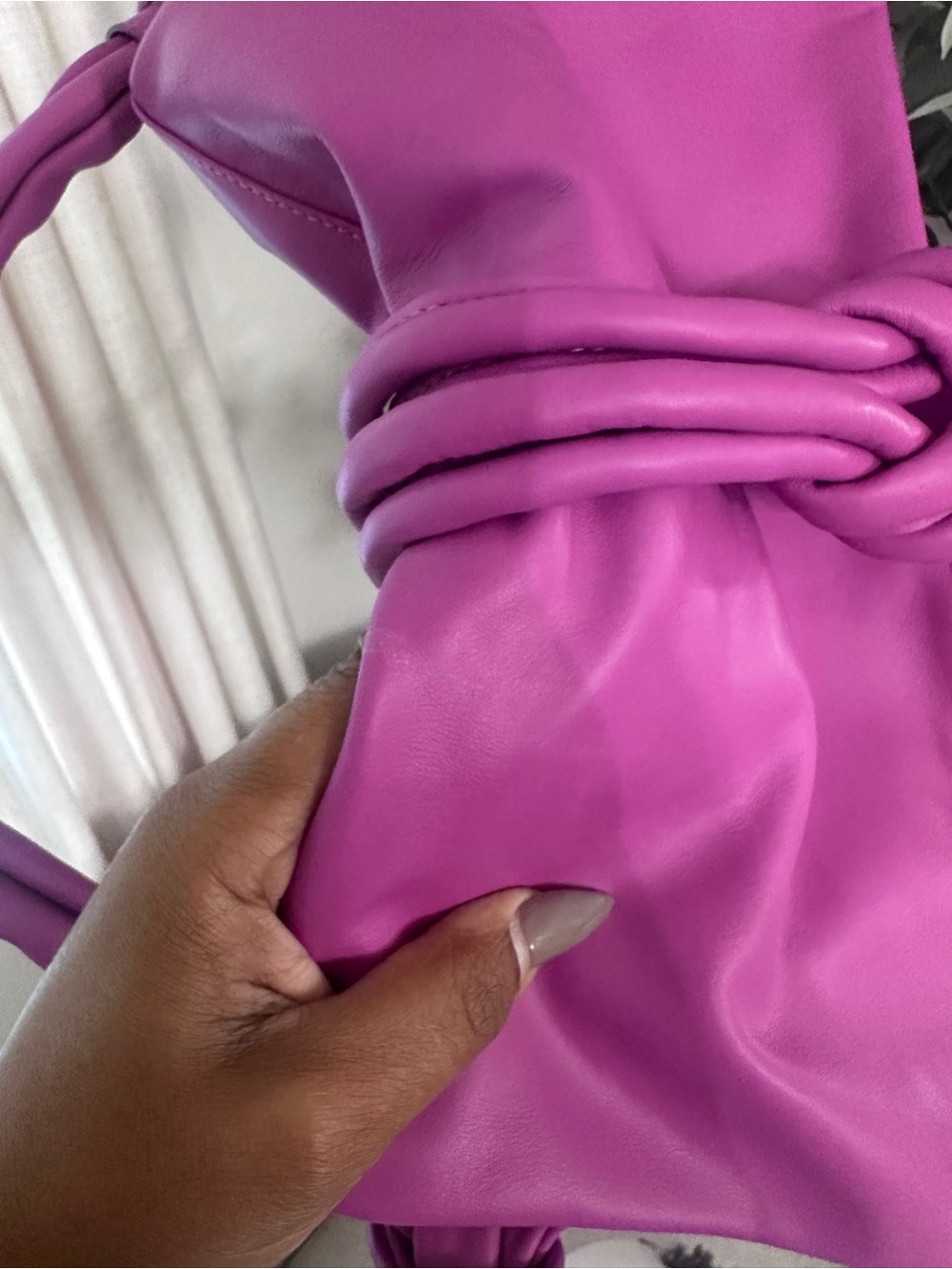 Knot-Front Shoulder Bag in Vibrant Magenta - Picture 6 of 15